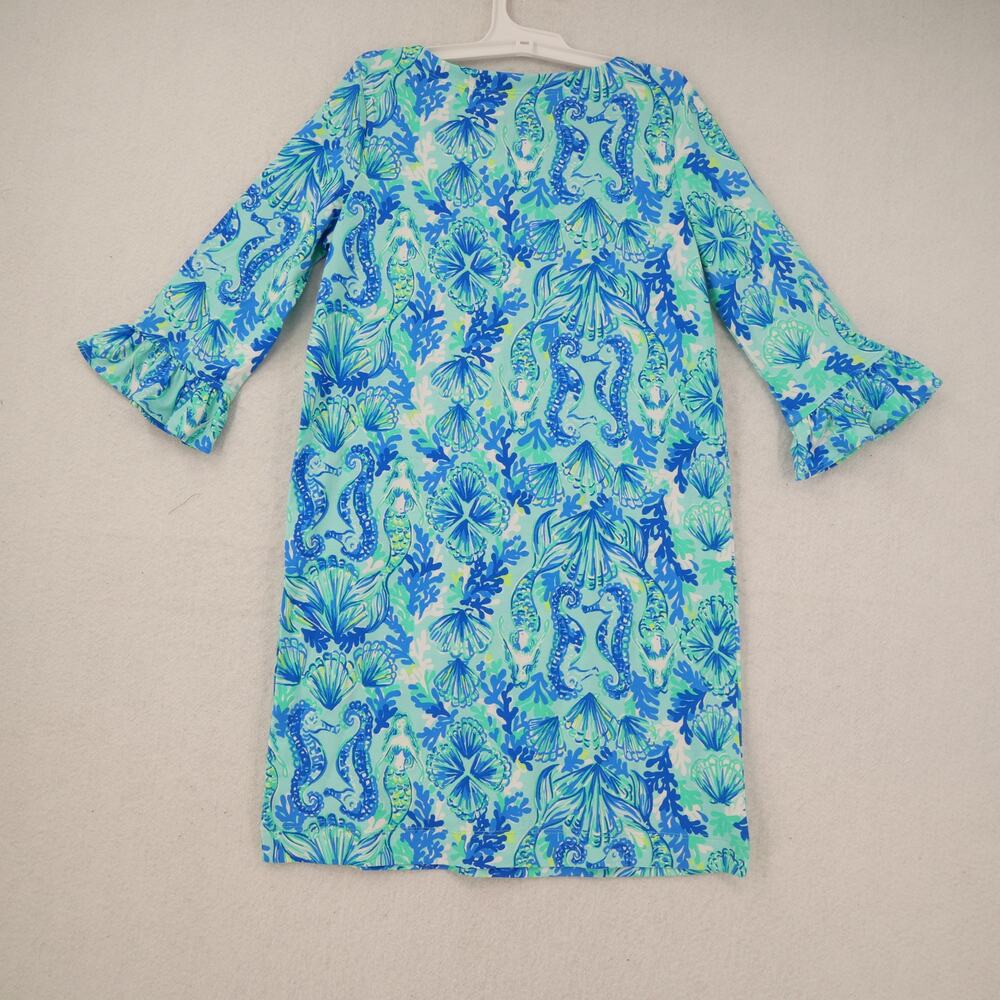 Lilly Pulitzer Girl's Large Dress Mini Sophie Ruffle Sea Glass Seeing Double NEW - Picture 12 of 12